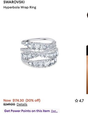 Swarovski Silver Crystal Multi-Row Wrap Ring